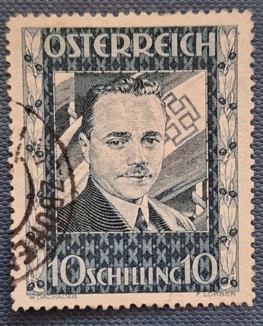 1. Republik 1936, Dollfuss 10 Schilling, ANK 588, gestempelt, geprüft