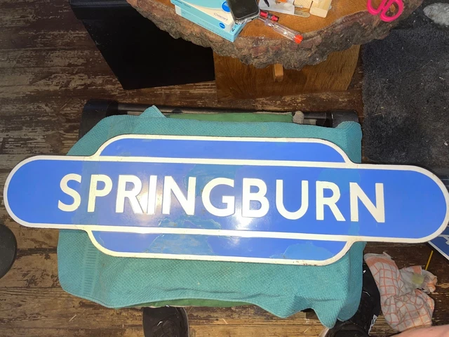 BRITISH RAILWAYS SCOTTISH Totem Station Sign - Springburn £414.72 ...