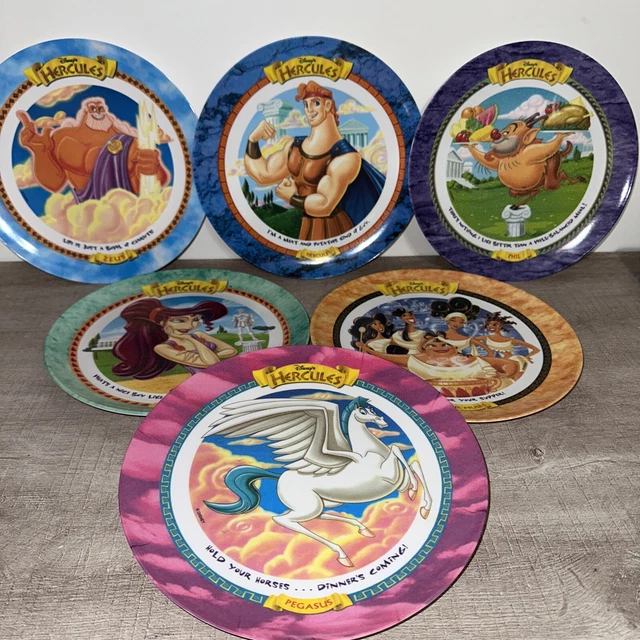 COMPLETE SET! 6 McDonalds Disney Hercules Movie Collector 9.5" Plates 1997 A1