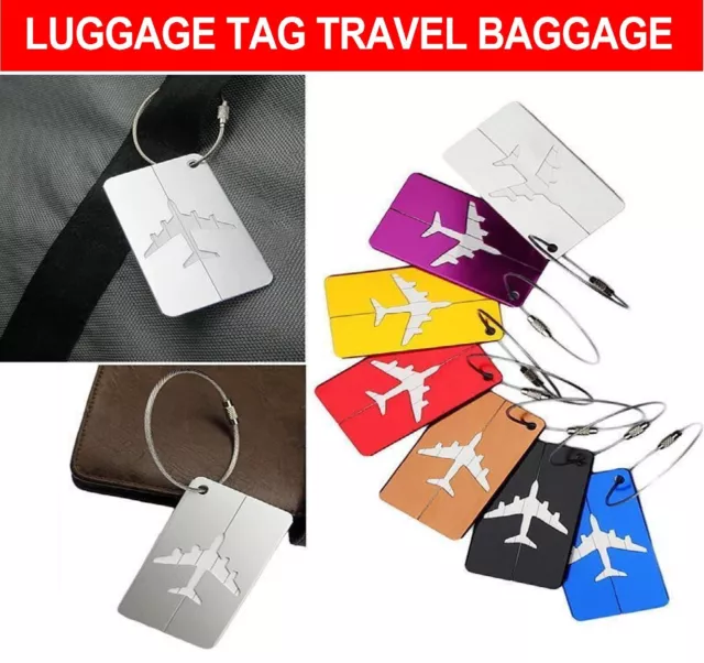 Aluminium Luggage Tag Travel Baggage Suitcase Bag Identity Address Name Labels