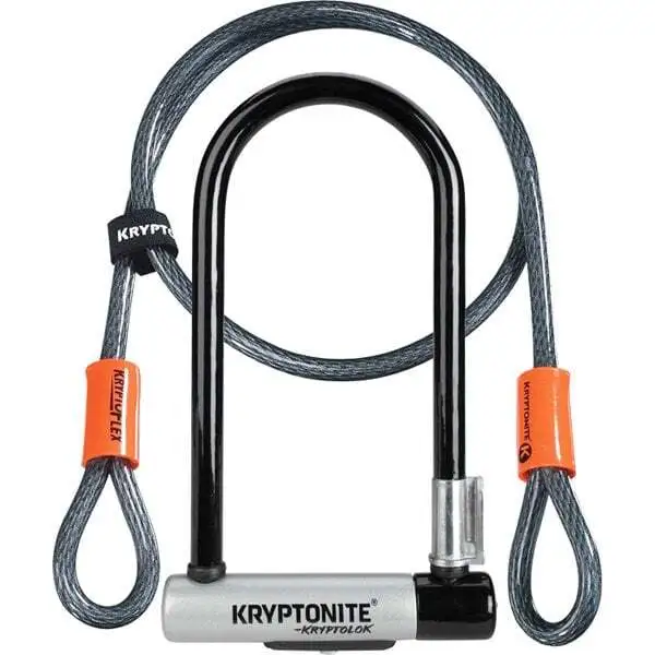 Kryptonite Kryptolok Sold Secure Gold Standard U-Lock & 4 foot Kryptoflex Cable