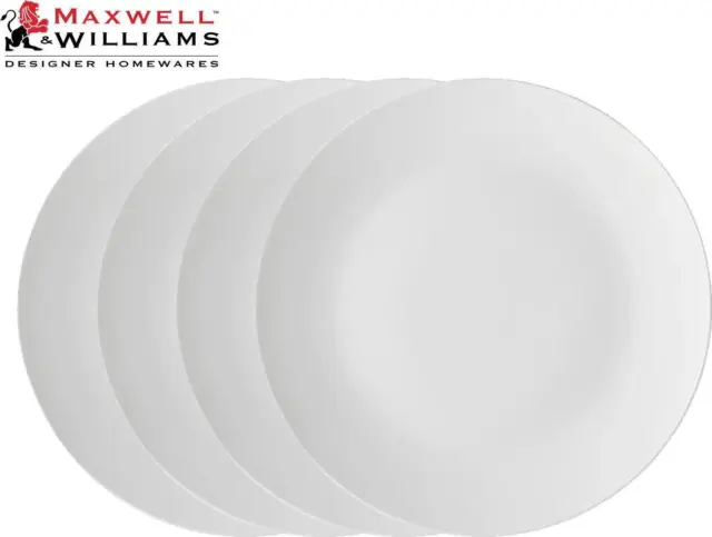 Set of 4 Maxwell and Williams White Basics Coupe Dinner Plate 27.5cm