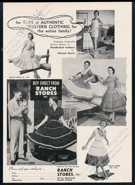 1957 Thunderbird & Painted Desert western wear dress 6 styles photo vtg print ad