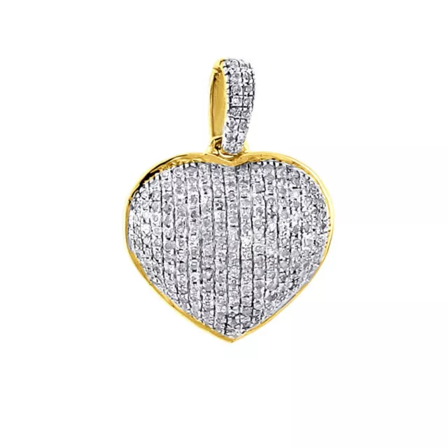 14K or Jaune Plaqué 0.37 CT Rond Véritable Moissanite Coeur Chaîne Pendentif