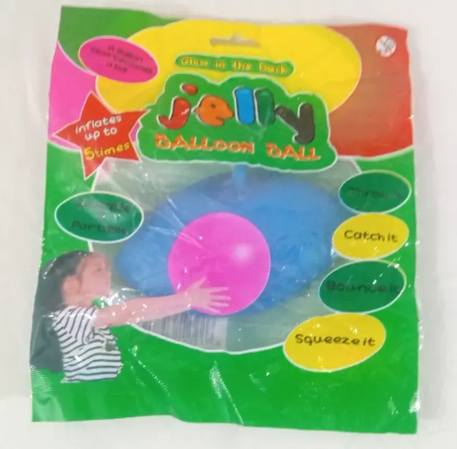 Large Jelly Water Balloon Glow in the Dark Blue Kids Bubble Ball