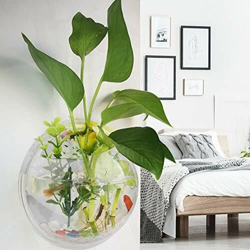 2Pack Wall Hanging Fish Tank Mounted Fish Bowl Betta Tank Fish Plant Hanging Pot 4