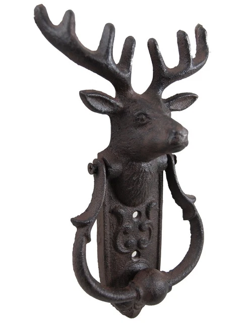 Heurtoir de porte  décoratif en fonte avec poignée - Cerf