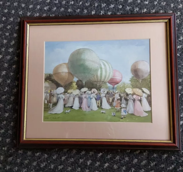 Framed Print Of A Victorian Hot Air Balloon Scene By John S Goodall