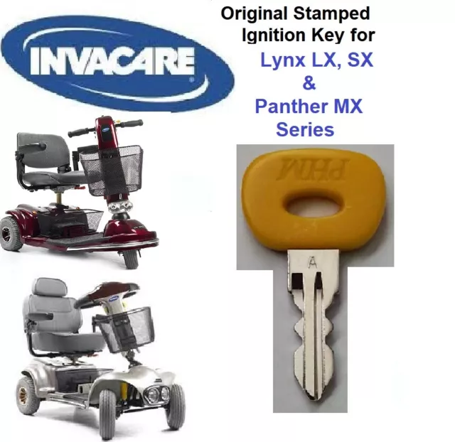 Mobility Scooter KEY for INVACARE Lynx, Panther LX, SX and MX series. NEW