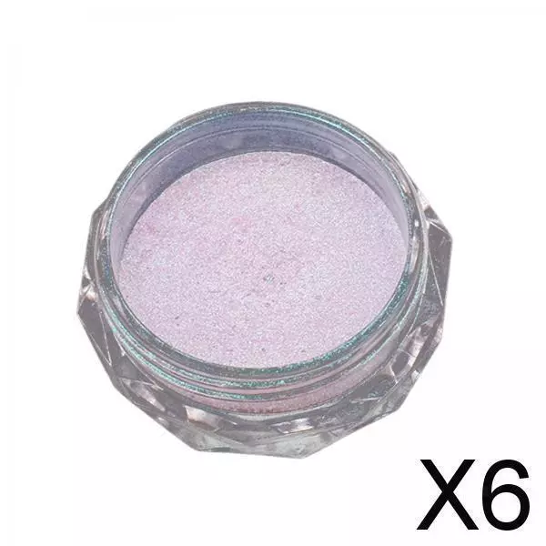 6X Chrome Nail Powder Iridescent Perlglanz Spiegeleffekt Für Profis Light