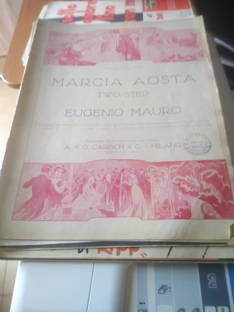 Spartito Musicale: Marcia Aosta - Vedi Dedica - Rarissimo!!!
