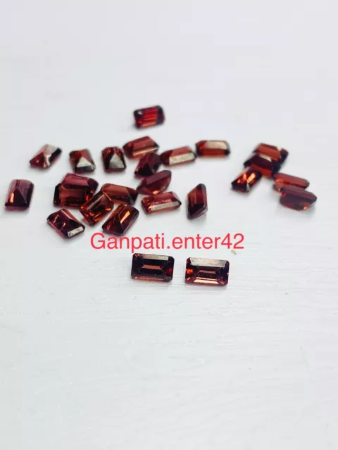 Garnet Loose Gemstone Faceted Octagon Cut 5x3 MM Natural Calibrated Size E