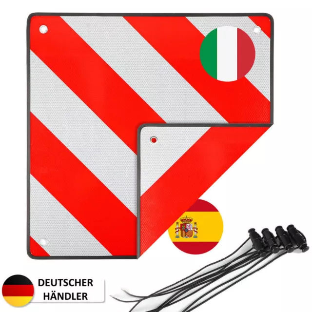 WARNTAFEL ITALIEN UND Spanien 2 in 1 50x50cm rot weiß Reflektierendes  Warnschild EUR 22,99 - PicClick DE