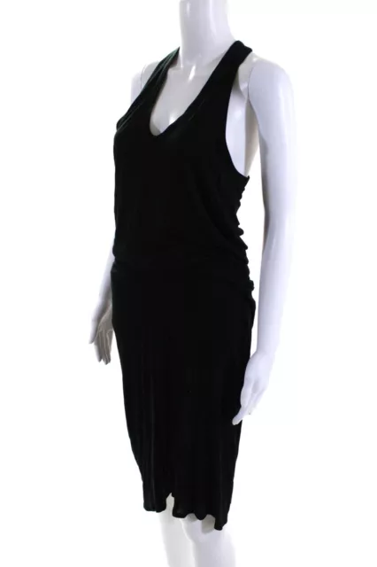 Helmut Lang Womens Jersey Knit Scoop Neck Racerback Tank Dress Black Size M 2