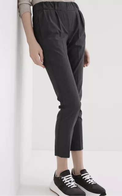 NWT Brunello Cucinelli Grey Wool Pants Monilla Bead Detail Size 46 US10 3