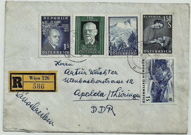 Österreich  Bedarfsbriefe  nach Thüringen 1964 - echt gelaufen! RECO 586