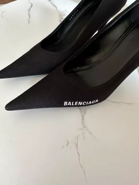 Balenciaga Black  Logo Knife  Pointed Toe Pump Shoes size 39 used