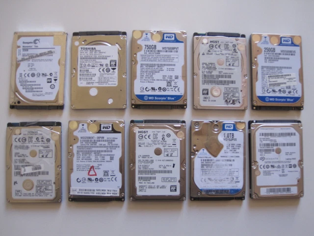 LOT 10 DISQUE dur hdd sata 2.5 pc portable hard drive disk 1TB hs pour pièce EUR 79,00 - FR