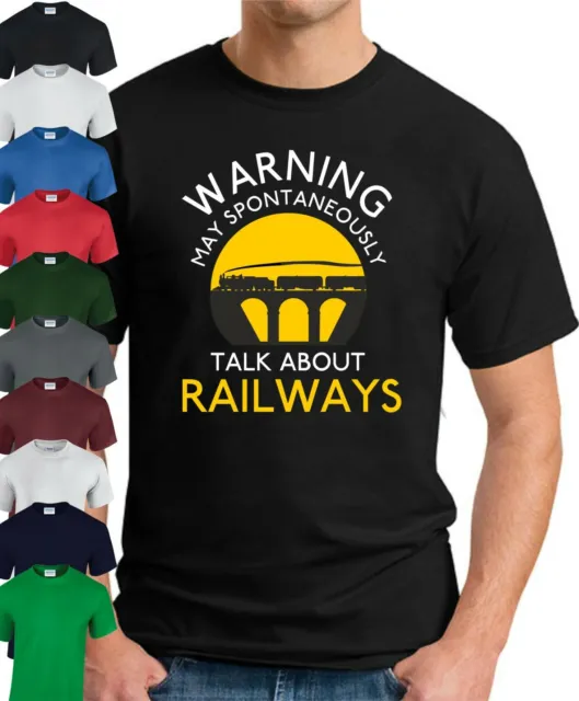 T-shirt MAY SPONTALLY TALK ABOUT RAILWAYS > Treni Stazioni Tuba Hornby regalo