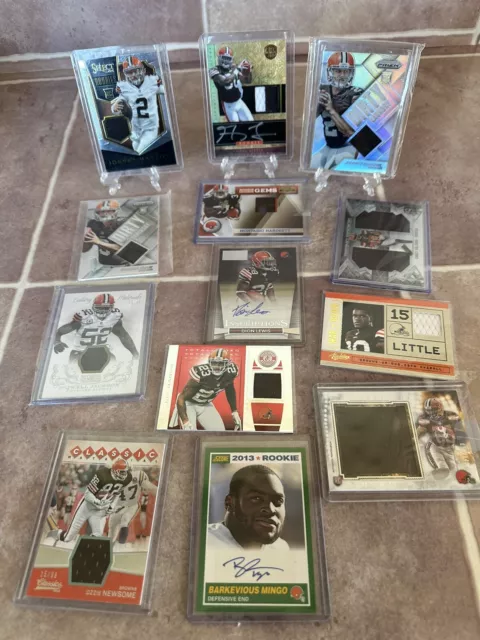 Football AUTOGRAPH Cards Rare Auto SSP Huge Lot RC Relic Dealer Resale BROWNS