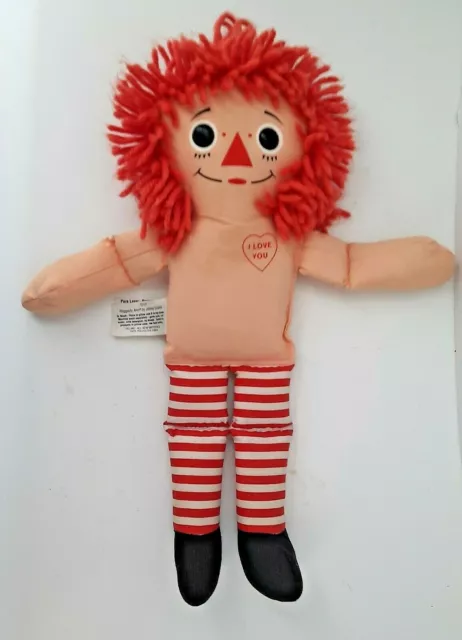 Vintage 1987 1996 Hasbro Raggedy Ann Johnny Gruelle Doll 12”  I Love You 70101