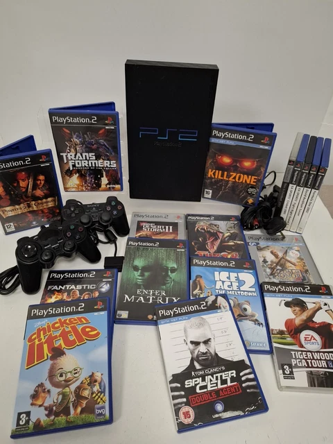 SONY PLAYSTATION 2 Bundle Console 2 Controllers Leads With 17 Games ...
