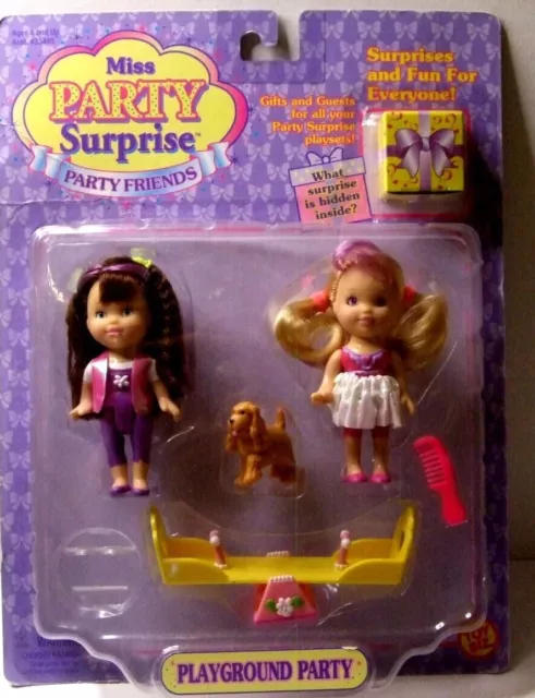 Toy Biz Miss Party Surprise Party Friends Playground 2 Party Dolls with Dog