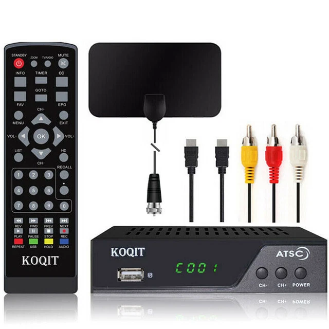 ATSC TUNER CABLE Digital TV Converter Box HDMI Antenna Live Recorder