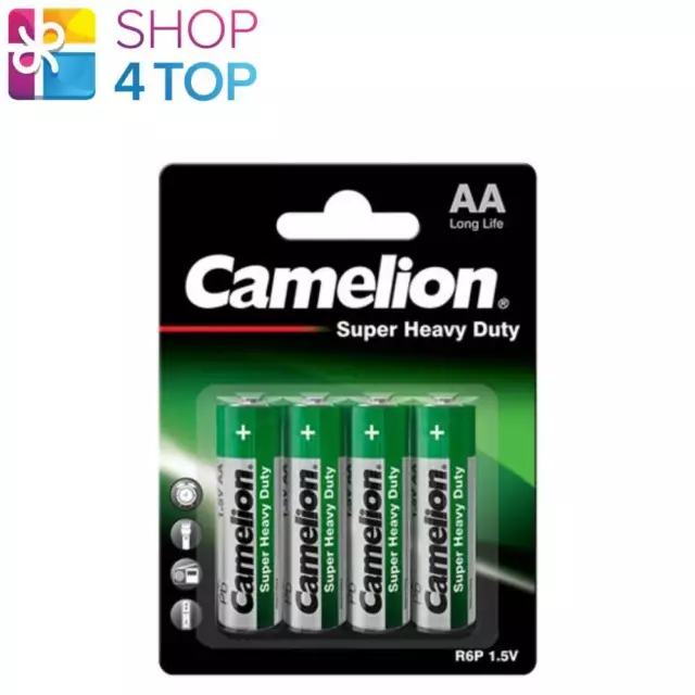 4 Camelion Aa Batteries R6P Um3 Super Heavy Duty Long Life 1.5V 4Bl Exp 2023 New