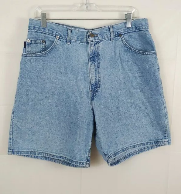 Vtg Chic Mom Jean Shorts Sz 16 Light Wash High Waist Long XL Retro