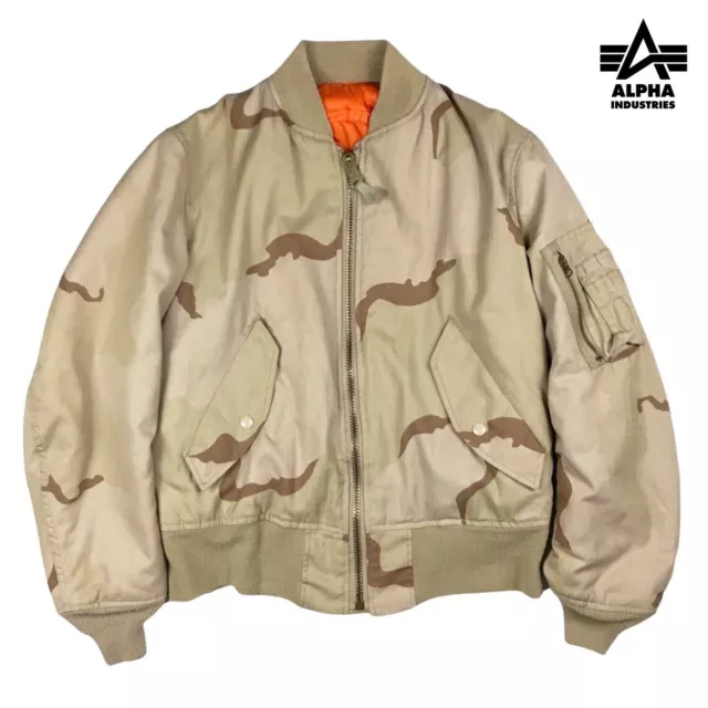 Bomber Americano Alpha Industries MADE USA Jacket Flyer's MA-1 Double Face L/XL