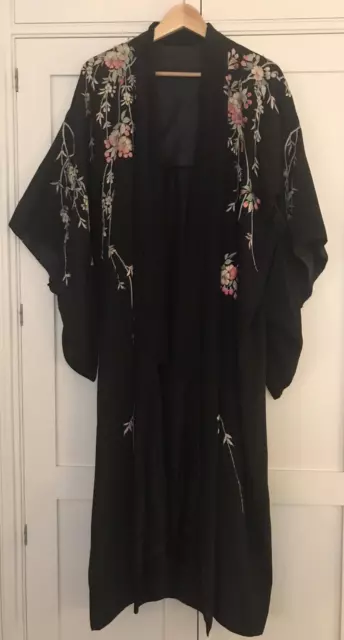 Antico Kimono Giapponese Vintage Fatto A Mano In Seta E Ricamato A Mano 1900/20