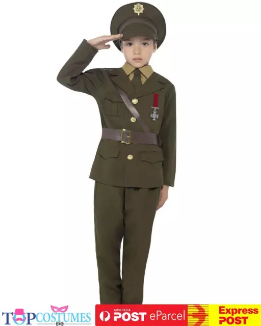 Army Air Force Uniform Soldier Military Child Boys Book Week Party Costume