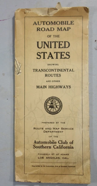 VERY EARLY AUTOMOBILE Road Map - Very Early Automobile Road Map Of United States.webp