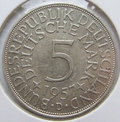 Aigle Pièce de Monnaie Rfa Aigle Argenté 5 DM 1961 D En 