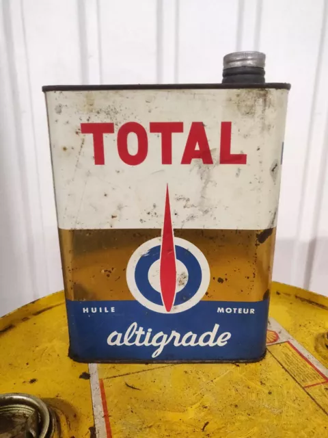 Ancien Bidon TOTAL Altigrade 2 litres Vide automobilia garage voiture huile