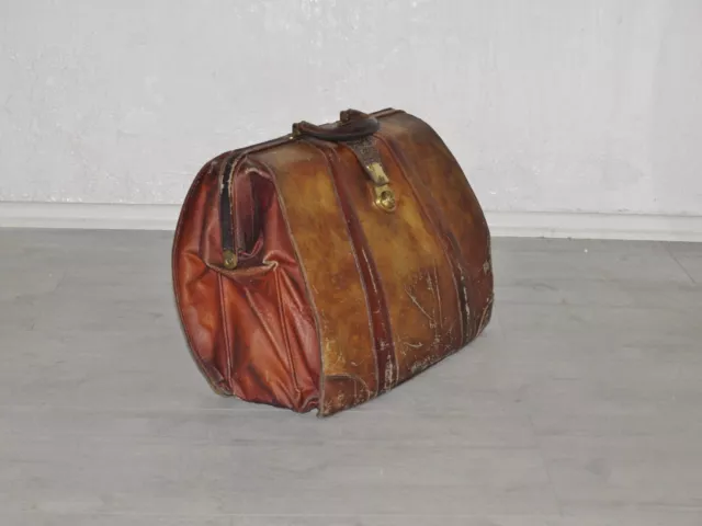 Antik Leder Arzttasche Weekender Hebammentasche Doctors Bag Vintage Arztkoffer