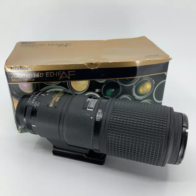 Nikon AF Micro Nikkor 200mm Lens F4D Ed-IF with OEM Box AS IS Read