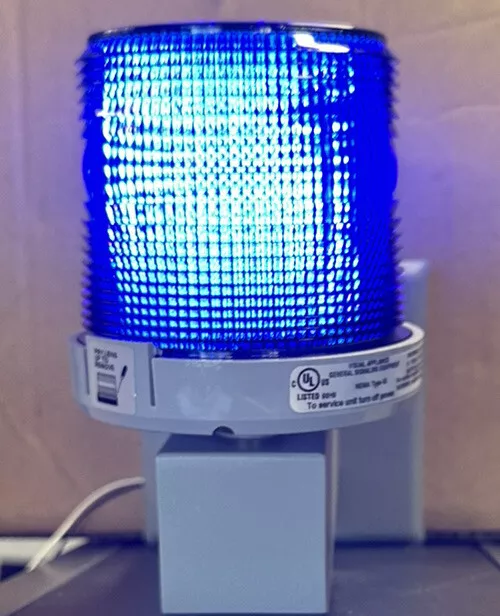 New Open box Edwards Signal LED Light 48XBRMB120A Blue w/ WBR Bracket 17250