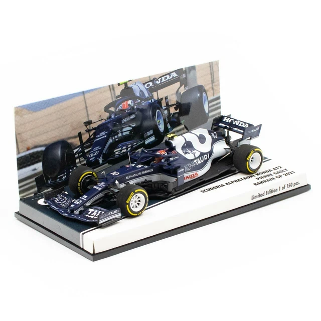MINICHAMPS 1:43 Scuderia Alphatauri Honda AT2-Pierre Gasly-3rd Azerbaijan GP 2021 Voiture Miniature de Collection, 417210710, Blue/White