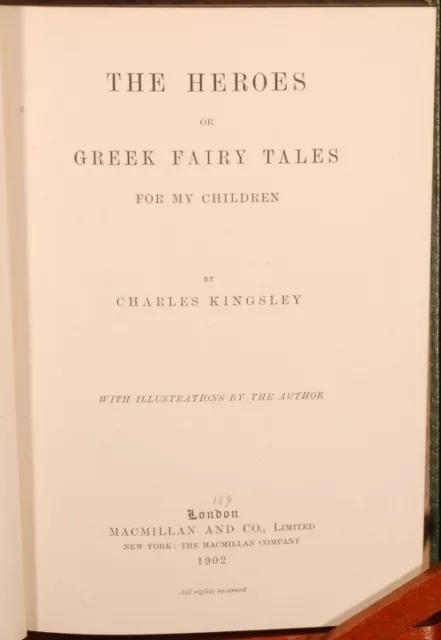 1902 KINGSLEY HEROES Greek Fairy Tales Children Illus 3