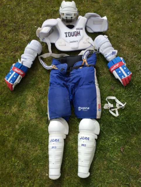 Eishockeyausrüstung Senior CCM Bauer Schläger Helm Tasche Panzer Handschuhe Look