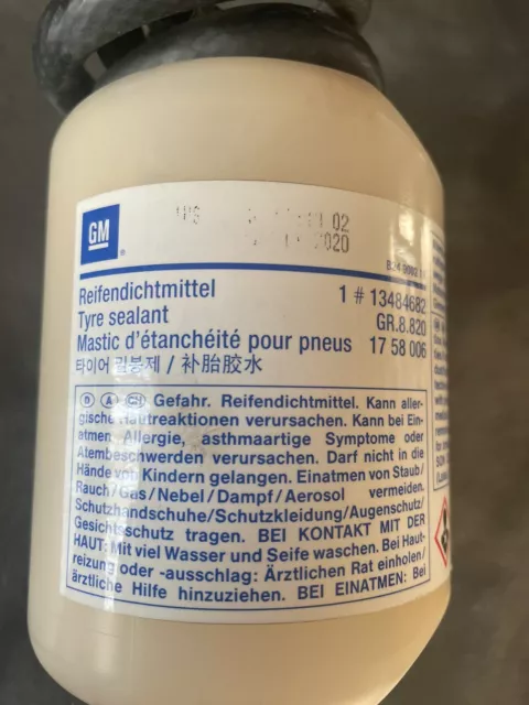 Genuine GM Vauxhall Tyre Puncture Sealant Liquid Bottle 450ml 13484682