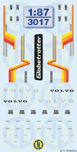 3017 - Decals Volvo Globetrotter FH-Dekor 1:87