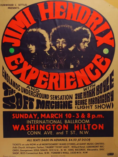 0667 Vintage Music Poster Art - Jimi Hendrix Experience - Washington Hilton