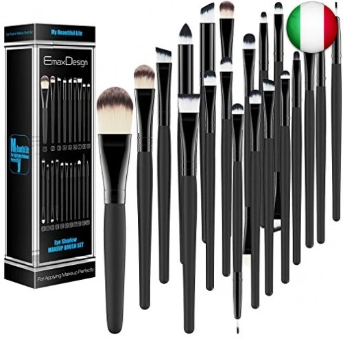 EmaxDesign 20 pezzi-Set di pennelli professionali per trucco, volto ombretti e 5