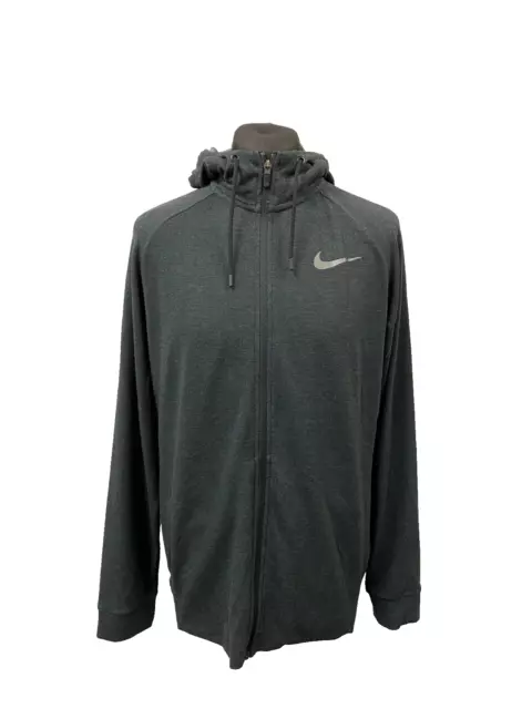 Nike Dri-Fit Zip-Cappuccio Tgl L , Grigio Scuro, Sport, Tempo Libero, Uomo E99