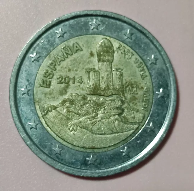 Moneda España  2€ 2014 Km=1306 (Parque Guell-Gaudi)   Circulada Ref.M1456