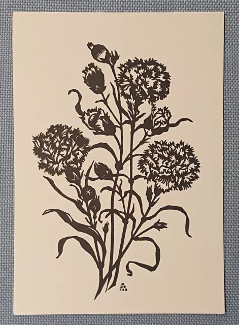 alte Ansichtskarte Nelken Blumen Scherenschnitt M. Dorothea Brockmann Kyrios