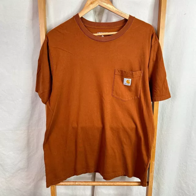 Carhartt Shirt Mens Extra Large Brown Pocket Tee Short Sleeve